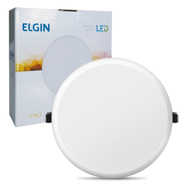 Plafon Redondo Infinity 27w Biv Branco Frio Elgin