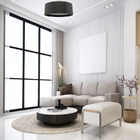 Plafon Redondo Madeira 100cm Preto Bivolt