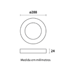 Plafon Redondo Sobrepor 24w Preto Branco Quente Blumenau