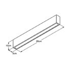 Plafon Retangular 65cmx5cmx10cm Arky Bella Italia Branco