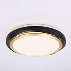 Plafon Roud Preto E Dourado 50cm Led 30w 3000k Bivolt