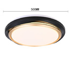 Plafon Roud Preto E Dourado 50cm Led 30w 3000k Bivolt