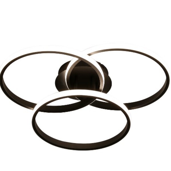 Plafon Selene Preto 50cm Led 45w 4000k Bivolt