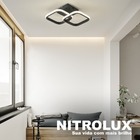 Plafon Selene Quadrado Preto 37cm Led 20w 3 Em 1 Bivolt