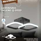 Plafon Selene Quadrado Preto 37cm Led 20w 3 Em 1 Bivolt