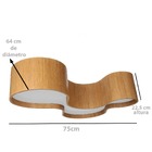 Plafon Semi Cilíndrico Madeira 75 Cm Branco