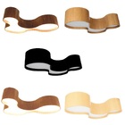 Plafon Semi Cilíndrico Madeira 95 Cm Preto