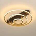 Plafon Skylight Listo 3106m Led Bivolt Preto/dourado