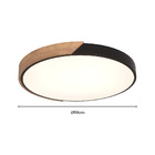 Plafon Skylight Wood 4038r5 50 Led Bivolt Madeira/preto