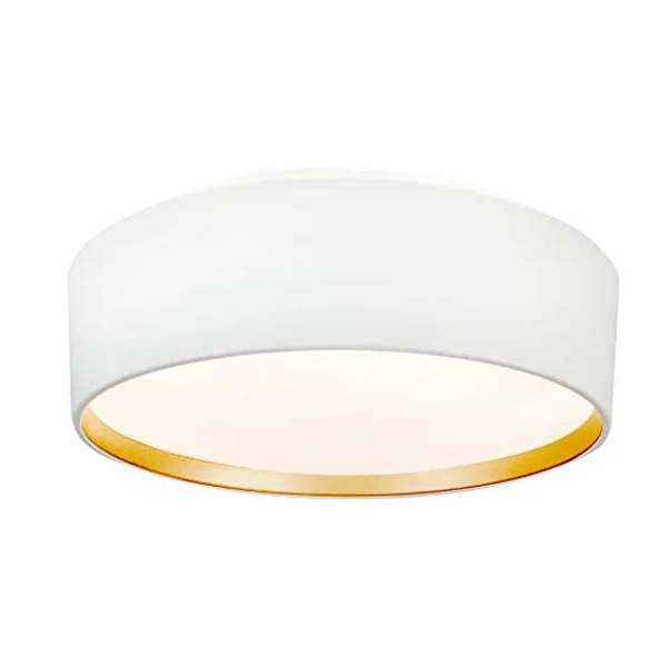 Plafon Sobrepor Alliance M Branco E Dourado 6xe27 - Forma Da