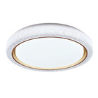 Plafon Sobrepor Almaz Cristal Detalhe Dourado 50cm Led 48w 30