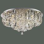 Plafon Sobrepor Cristal Redondo Ø55cm E Aço Mais Luz Bivolt