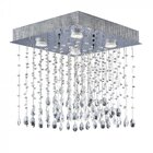 Plafon Sobrepor De Cristais Quadrado Illuminati 4 Lâmpadas Br