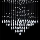 Plafon Sobrepor De Cristais Quadrado Pirâmidal 6 Lâmpadas Bro