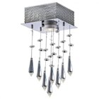 Plafon Sobrepor De Cristais Quadrado Thunder 1 Lâmpada Bronze