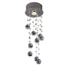 Plafon Sobrepor De Cristais Redondo Spiral 1 Lâmpada Bronzear