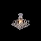 Plafon Sobrepor De Cristal Sienna 3 Lamp E Aço Cromo Bivolt