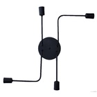 Plafon Sobrepor Industrial Para 4 Lâmpadas Preto Pipe