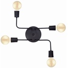 Plafon Sobrepor Industrial Para 4 Lâmpadas Preto Pipe