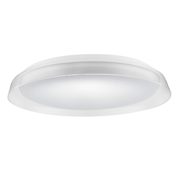 Plafon Sobrepor Miska Transparente E Branco 53cm Led 40w 3000