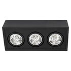 Plafon Sobrepor Preto Box Orluce + 3x Led Ar70 Branco Quente