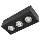 Plafon Sobrepor Preto Box P/ 3x Ar70 Orluce St2762