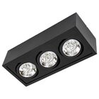 Plafon Sobrepor Preto Box P/ 3x Ar70 Orluce St2762