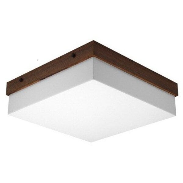 Plafon Sobrepor Quadrado Em Acrílico E Madeira 40x40cm Adm Il