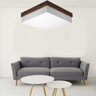 Plafon Sobrepor Quadrado Em Acrílico E Madeira 40x40cm Adm Il