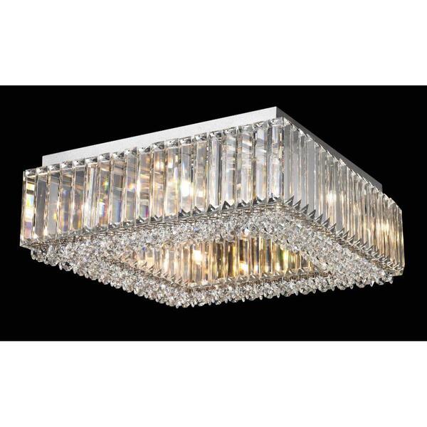 Plafon Sobrepor Quadrado Em Cristal Mais Luz Bivolt