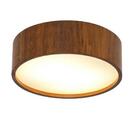 Plafon Sobrepor Redondo 40cm Em Madeira Imbuia Bivolt