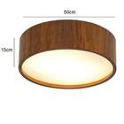 Plafon Sobrepor Redondo 50cm Em Madeira Imbuia Bivolt