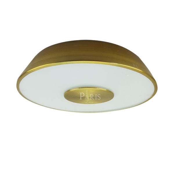 Plafon Sobrepor Redondo Luz Indireta 45cm Dourado 3 Lâmpadas