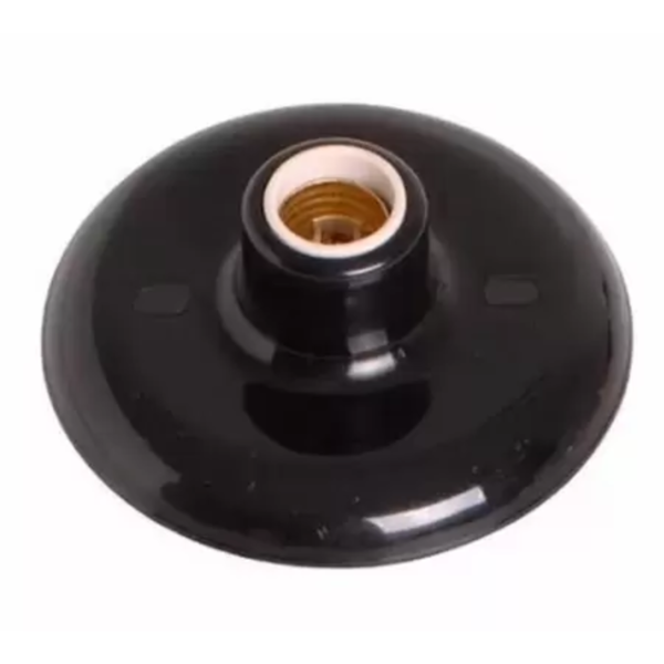 Plafon Sobrepor Redondo Preto Ilumi Bocal Porcelana E-27 110v