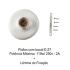 Plafon Soquete E27 Bulbo Lampada Kit 4 Uni Plafonier 100w Res