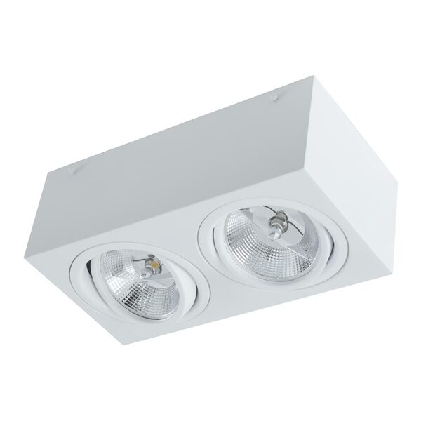 Plafon Spot Alumínio Sobrepor Branco P/ 2 Led Ar111 St2898