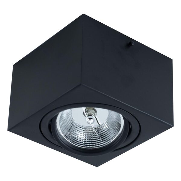 Plafon Spot Alumínio Sobrepor Quadrado Preto P/ Led Ar111 St2