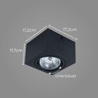 Plafon Spot Alumínio Sobrepor Quadrado Preto P/ Led Ar111 St2