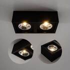 Plafon Spot De Sobrepor Box Duplo Preto P/ 2xgu10 Ar111 Starl