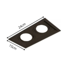 Plafon Spot Embutir Direcionável 2 Lâmpadas Dicroica Preto