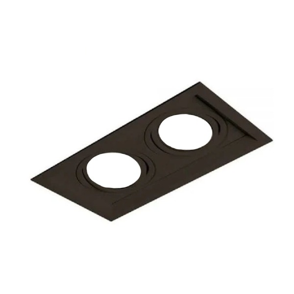 Plafon Spot Embutir Direcionável 2 Lâmpadas Par20 Preto