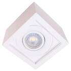 Plafon Spot Quadrado Branco Sobrepor + Gu10 Dicróica Mr16 Bra