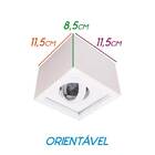 Plafon Spot Quadrado Branco Sobrepor Gu10 P/ Dicróica Mr16 St