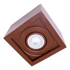 Plafon Spot Quadrado Marrom Sobrepor + Gu10 Dicróica Mr16 Bra