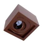 Plafon Spot Quadrado Marrom Sobrepor Gu10 P/ Dicróica Mr16 St