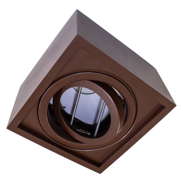 Plafon Spot Quadrado Premium Marrom Sobrepor Gu10 P/ Ar111 St