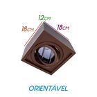 Plafon Spot Quadrado Premium Marrom Sobrepor Gu10 P/ Ar111 St