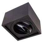 Plafon Spot Quadrado Premium Preto Sobrepor Gu10 P/ Ar111 St1