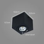 Plafon Spot Sobrepor Alumínio Preto Quadrado P/ Ar70 St2893