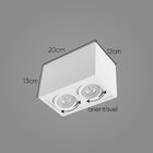 Plafon Spot Sobrepor Box Branco Orluce + 2x Led Par20 Br.frio